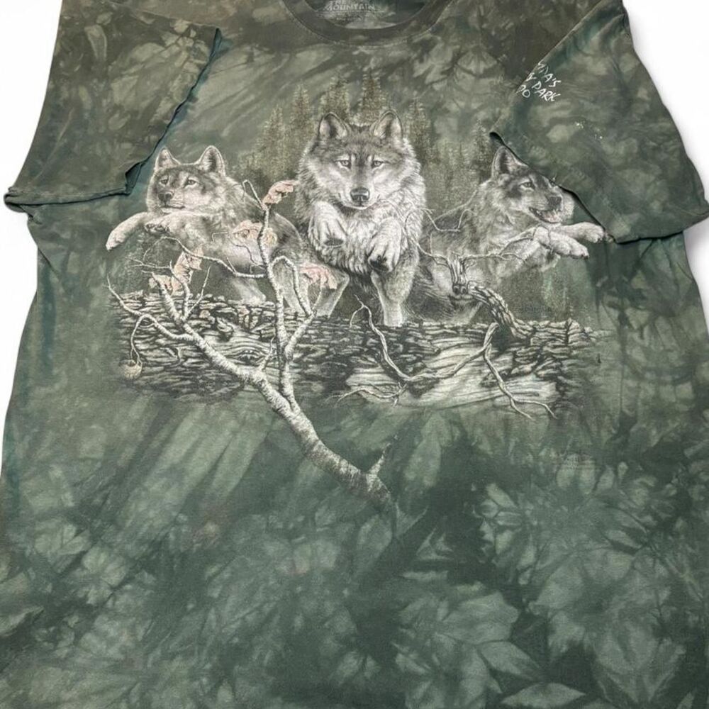 Distressed The Mountain Wolf Graphic Tee XL Y2K Grunge Worn In Thin Faded